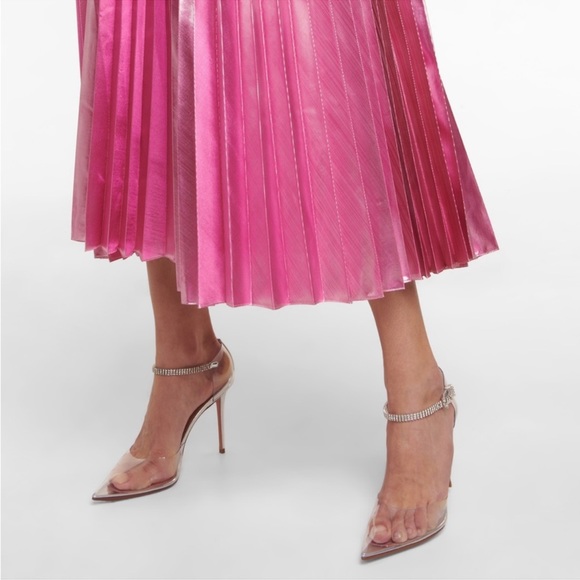 AMINA MUADDI ❤️‍🔥 Ursina Crystal Ankle Strap Glass Clear High Heels 38.5 NIB - Picture 3 of 12